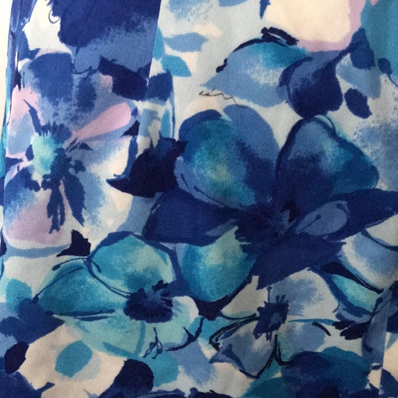 Vintage Union Made Seascamp by Camp 70s Vibrant Blue Floral Swim Dress/Coverup - Picture 4 of 7